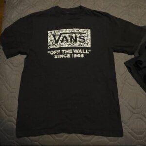 Vans Off The Wall Logo Kids XL Black T-Shirt